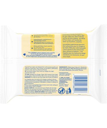 Johnson s Hand and Face Baby Cleansing Wipes for Sensitive Skin Alcohol Free Travel Pack 25 Count 25 count (Pack of 1) Hand & Face - Buy Online on SooperMarket.com