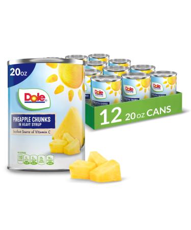 Dole Canned Pineapple Chunks in Heavy Syrup 20 Oz 12 Count 20 Ounce (Pack of 12)