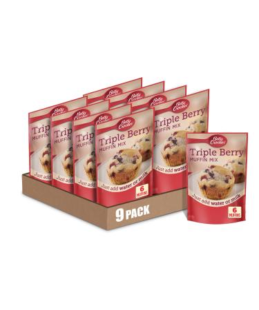 Betty Crocker Muffin Mix, Triple Berry, 6.5 oz (Pack of 9) Triple Berry 6.5 Ounce (Pack of 9)