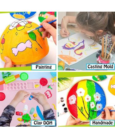 Silicone Painting Mat Kit | Apron, Oversleeve, Brushes | Craft Mats for Kids | 20x16 Inches | Resin Mat | DIY Projects | Pink - Buy Online on SooperMarket.com