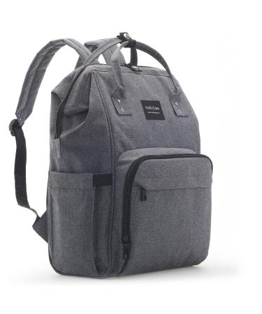 KiddyCare-backpack/wrap backpack with 15 pockets hard-wearing baby wrap pocket high quality with isotherm bottle compartment maternity bag dark gray unit size