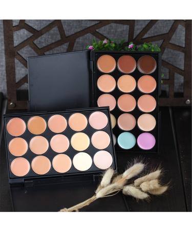 FantasyDay 15 Colors Cream Contour Concealer Palette + Brush for Full Coverage and Correcting Dark Circles Acne Blemishes - Buy Online on SooperMarket.com