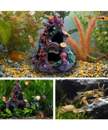 Aihotim Coral Aquarium Reef Decoration - Resin Fish Tank Mountain Cave Ornament for Betta Fish - Buy Online on SooperMarket.com