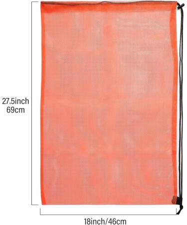 VANSUNA Heavy Duty Mesh Bag for Snorkeling Gear 2 Pack - Large Capacity 18x27 Inch Drawstring Nylon Net Bags - Ideal for Snorkeling & Swimming Gear - Black+Orange - Buy Online on SooperMarket.com