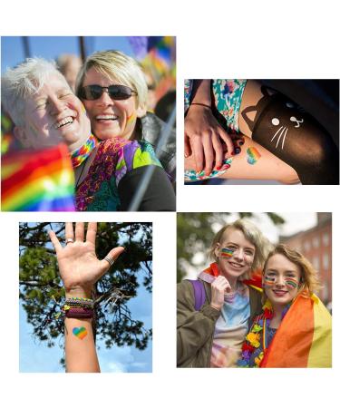 Phogary Pride Merch Gay Rainbow Stickers (60pcs 6 Designs) Pride Accessories Waterproof Body Paints Decals for Pride Day Parade Event LGBTQ+ - Buy Online on SooperMarket.com