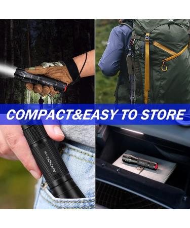 RECHOO Tactical Flashlights 2 Pack - Bright Zoomable LED Flashlights with High Lumens and 5 Modes for Emergency, Camping, Outdoor Use - Buy Online on SooperMarket.com