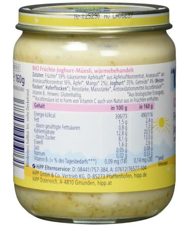 HiPP Organic Fruit Yoghurt Muesli - Pack of 6 (6 x 160g) - Healthy Snack for Kids & Adults - Buy Online on SooperMarket.com