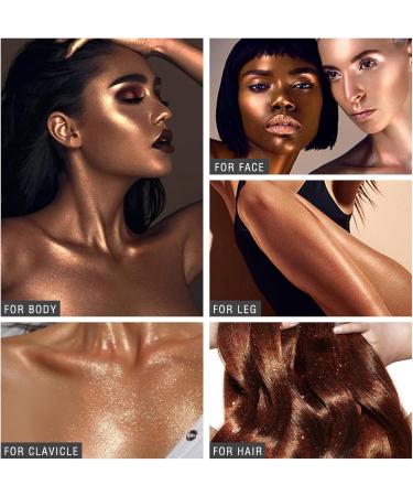 Buy Bronze Body Glitter Spray - Moisturizing Shimmer for Face Hair & Body | Quick-Drying Illuminator & Highlighter (#04) - International Shipping Available - Buy Online on SooperMarket.com