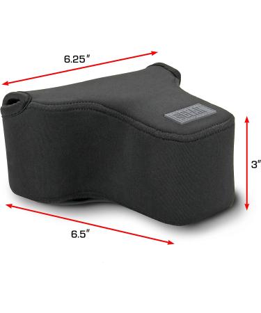 USA GEAR Black Neoprene DSLR SLR Camera Sleeve Case with Belt Loop and Accessory Storage - Compatible with Nikon D3400, Canon EOS Rebel SL2, Pentax K-70 | Protective Holster for Camera - Buy Online on SooperMarket.com
