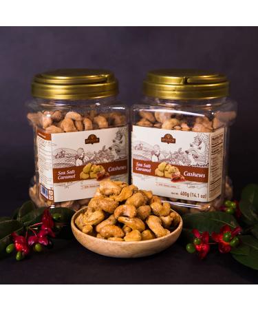 LAFOOCO Sea Salt Caramel Cashews 14.1 oz - Premium Roasted Cashews | Resealable Jar | Nutrient-Rich Protein Snack | Perfect Gift for Celebrations, Holidays, Birthdays - Buy Online on SooperMarket.com