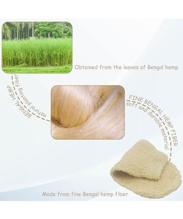 Pack of 2 Dual Sided Exfoliating Gloves for Back and Body Shower, White Ramie Hand Mitt for Dead Skin Removal - Machine Washable - Buy Online on SooperMarket.com