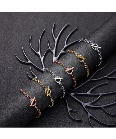 24 Piece Bracelet Chains with Toggle Clasp - DIY Jewelry Making Supplies in Gold, Silver, and Rose Gold - Buy Online on SooperMarket.com