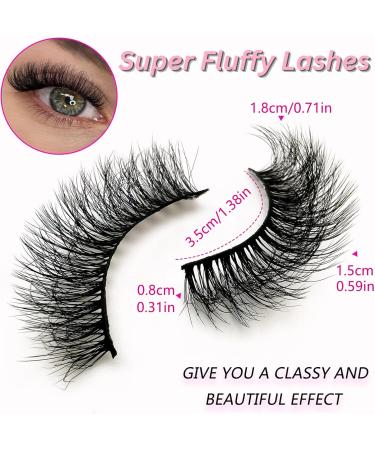 7 Pairs of 3D False Eyelashes Cat Eye Fluffy Volume Curly Cat-Eye Artificial Eyelashes Natural Look Reusable Handmade Faux Mink Makeup Eyelashes (7P-HR-Z03) - Buy Online on SooperMarket.com