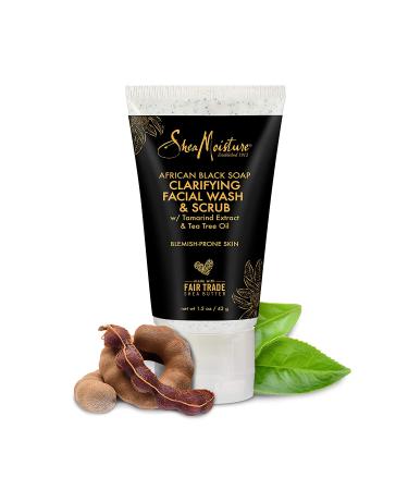 SheaMoisture African Black Soap Facial Wash & Scrub 1.5 oz â€“ Deep Cleansing & Clarifying - Buy Online on SooperMarket.com