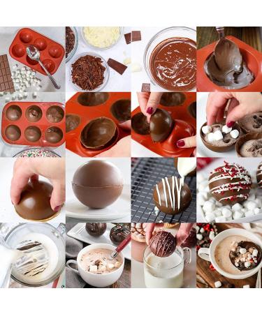 Bestylez 4 Pcs Medium Silicone Molds + Droppers for Hot Chocolate Bombs - 4 Pack, 6 Holes, 2 Inch - Buy Online on SooperMarket.com