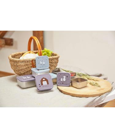 L SSIG Snack Box Set of 3 - Stainless Steel Tiny Farmer Lilac | Eco-Friendly & Durable Lunch Containers - Buy Online on SooperMarket.com