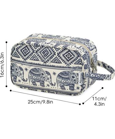 Women's Travel Toiletry Wash Bag | Dopp Kit Makeup Organizer for Cosmetics | Elephant Print - Buy Online on SooperMarket.com