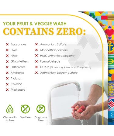 Truly Free Natural Fruit & Veggie Wash Kit - DIY Produce Cleaner Spray (16oz Bottle + 2 Pouches) - Eco-Friendly Vegetable & Fruit Cleaner - Buy Online on SooperMarket.com