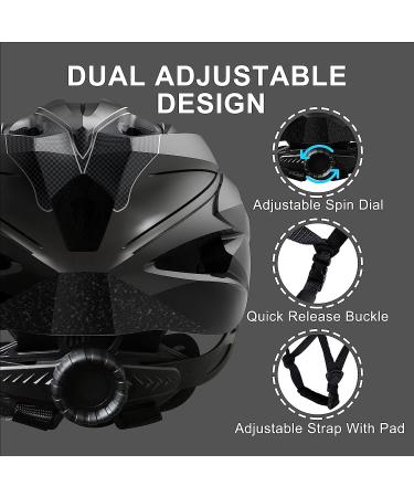 Zenroll Adult Bike Helmet with Detachable Visor - Stylish Lightweight Design for Men and Women Cycling - Large Black - Buy Online on SooperMarket.com