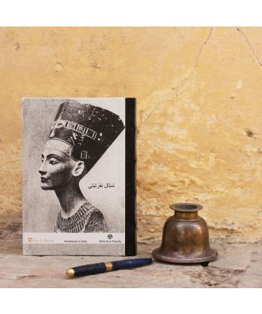 DeKulture Head of Nefertiti Daily Planner - 176 Pages (125gsm) Genuine Leather Spine Eco-Friendly Paper - Luxury Gift for Men & Women - Buy Online on SooperMarket.com