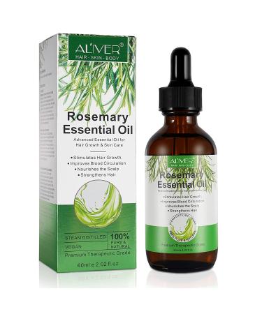 Organic Rosemary Hair Growth Oil 2.02 fl oz - 100% Pure Natural, Nourishes Scalp, Stimulates Growth, Improves Circulation - Pack of 1 - Buy Online on SooperMarket.com