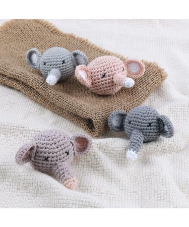 Baby Pacifier Clip DIY Crochet Elephant Teething Toy Rattle Teether Shower Gift - 6-12 Months - Buy Online on SooperMarket.com
