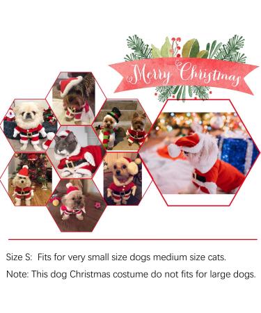 Delifur Pet Christmas Santa Claus Suit with Cap - Dog/Cat Xmas Costume Party Suit (Red, Size S) - Warm Hoodie for Winter - Buy Online on SooperMarket.com