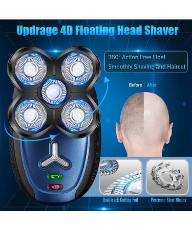 Bald Men's 5-in-1 Electric Head Shaver - Cordless Waterproof Wet/Dry Razor for Face and Head Shaving - USB Rechargeable 2022 Model - Buy Online on SooperMarket.com