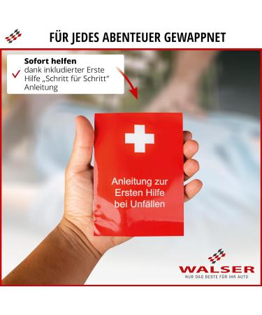 Walser 2024 Car Bandage Pocket - STVO Compliant 3-in-1 First Aid Set with Breakdown Triangle & Warning Vest | DIN 13164 Approved - Buy Online on SooperMarket.com