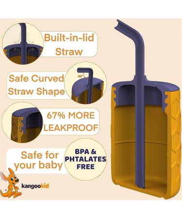 Kangookid Toddler Smoothie Cup with Built-In Straw | BPA-Free Silicone 6.5 oz Cup for 1 Year Old | Sage Donut Design - Buy Online on SooperMarket.com