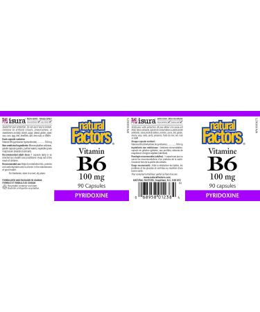Natural Factors B6 100 mg 90 Caps - Buy Online on SooperMarket.com