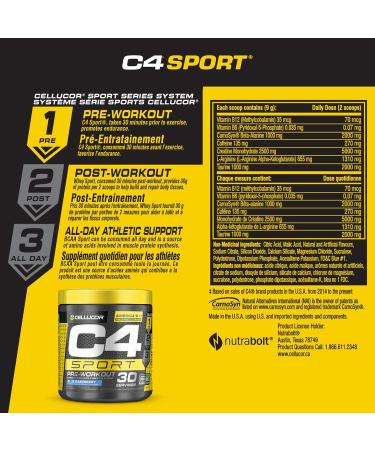 C4 Sport Pre Workout Powder Blue Raspberry | Informed Choice Certified + Sugar Free Pre-Workout Energy Supplement for Men & Women | 135mg Caffeine + Creatine Monohydrate | 30 Servings Blue Raspberry PowderEnergy - Buy Online on SooperMarket.com