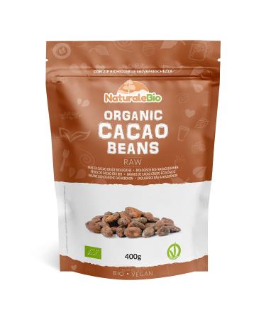Organic Raw Cacao Beans 400g. Peruvian Natural and Pure. Made in Peru from The Theobroma Cacao Plant. NaturaleBio Beans 400 g (Pack of 1)