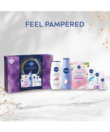 NIVEA Feel Pampered Skincare Gift Set (6 Products) Women's Gift Set Includes Shower Cream Anti-Perspirant Body Lotion Soothing Day Cream SPF15 Soft Moisturising Cream and Face Sheet Mask - Buy Online on SooperMarket.com
