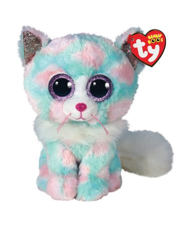 TY 2008069 Plush Toy Green/Pink Cat Opal