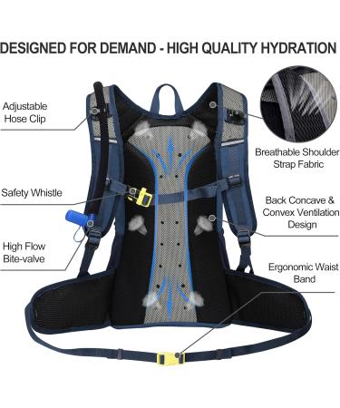 NEVO RHINO Insulated Hydration Backpack with 3L Water Bladder - Ideal for Hiking, Cycling, Running, Camping - Blue - Buy Online on SooperMarket.com