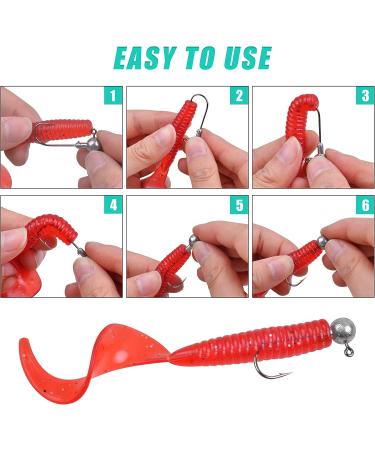Jig Heads & Angel Hook Set - 30 Stk Rubber Fishing Jig Hooks with Round Jighead for Predatory Fishing | High-Quality Lead Head Hooks - Buy Online on SooperMarket.com