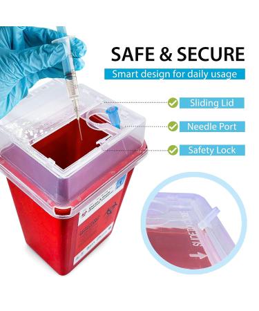 Sharps Container for Safe Needle Disposal - 1 Quart, 1 Pack | Home Biohazard Waste Container - Buy Online on SooperMarket.com