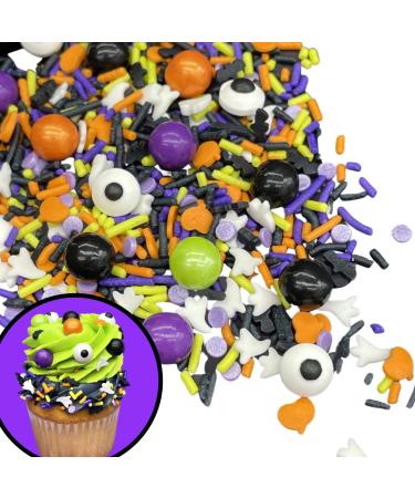 Manvscakes Halloween Sprinkles - Sprinkles For Cake Decorating, Edible Themed Sprinkles For Cookie Decorating, Chocolate Desserts, Cupcakes, Ice Cream, Caramel Apples, Ghost and Pumpkin Sprinkles 8oz