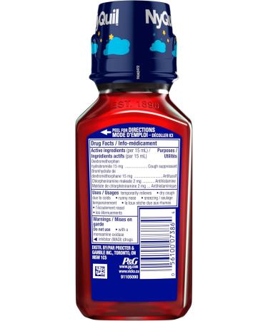 Vicks Children's NyQuil Cold and Cough Syrup Multi-Symptom Relief from Cough Runny Nose Sneezing Berry Flavoured Ages 6+ 236 mL - Buy Online on SooperMarket.com