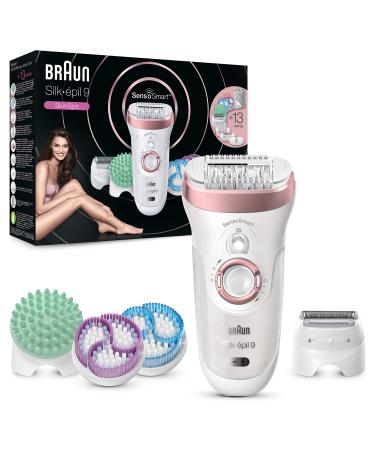 Braun Silk- pil 9 Skinspa Set epilator women / hair remover with compression control Wet & Dry epilation device with 13 extras 9-990 rose / gold alt -990