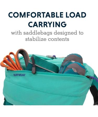 Luffwear Hundred Backpack for Large Dogs - Comfortable Saddlebag for Day Hikes | Front Range Day Pack in Aurora Teal Size L/XL - Buy Online on SooperMarket.com
