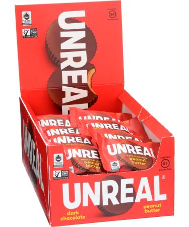 UNREAL Dark Chocolate Peanut Butter Cups | Vegan, Gluten Free, Less Sugar | 40 Cups