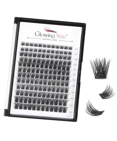 Glowing Win Single Eyelashes Extensions - 144 PCS DIY Cluster Lashes 8-16mm | Natural Wispy Individual False Eyelashes - Buy Online on SooperMarket.com