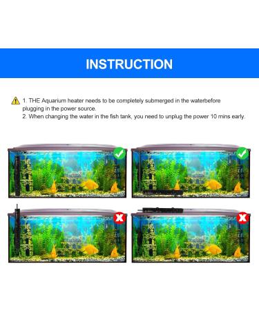 Podazz Aquarium Heater 100W - Immersion Heating for Fish & Turtles Quartz Glass Adjustable Temperature Controller - Buy Online on SooperMarket.com