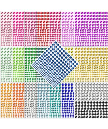 sticro 5 Sizes Self-Adhesive Rhinestone Sticker 4950 Pieces 22 Colors from 2mm to 6mm Bling Craft Jewels Crystal Gem Stickers Ideal for Face  Body  Makeup  Festival  Carnival  Crafts & Embellishments