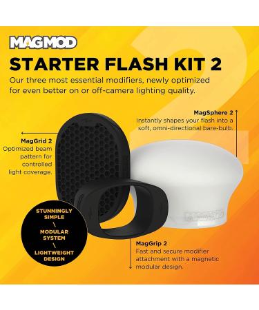 MagMod Starter Flash Kit 2 - Camera Speedlight Diffuser & Magnetic Light Modifier Attachments - MagGrip 2, MagSphere 2, MagGrid 2 - Superior Light Control - Buy Online on SooperMarket.com