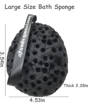 Black Bath Shower Loofah Sponge Set - Gentle Body Exfoliating Pouf for Men, Women, Kids - 3 Pack - Buy Online on SooperMarket.com