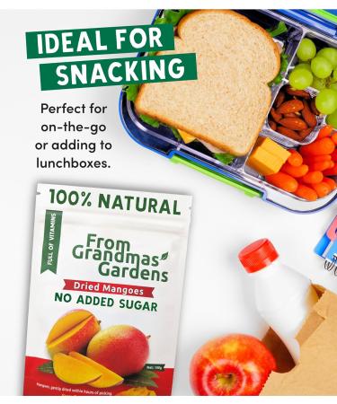 Dried Mango - From Grandmas Gardens | 1 x 100g | Healthy Vegan Snack | 100% Natural | No Added Sugar | Rich in Vitamins | No Preservatives | GMO free Mango 1 pack - Buy Online on SooperMarket.com