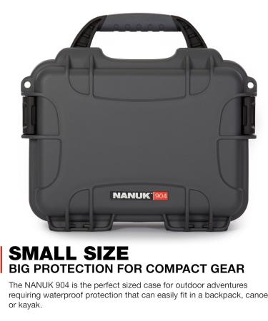Nanuk 904 Waterproof Hard Case with Cubed Foam Insert - Graphite | Durable Protection for Valuables - Buy Online on SooperMarket.com